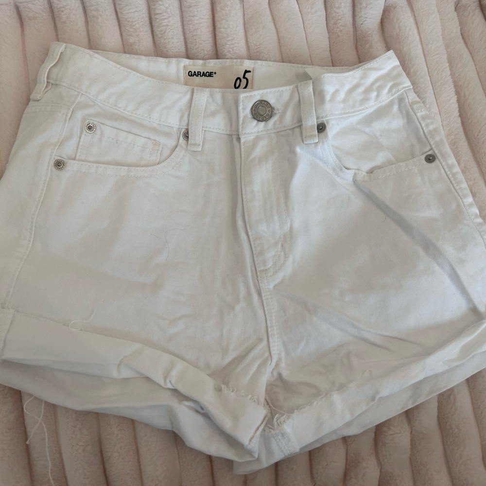 Garage White Denim Shorts